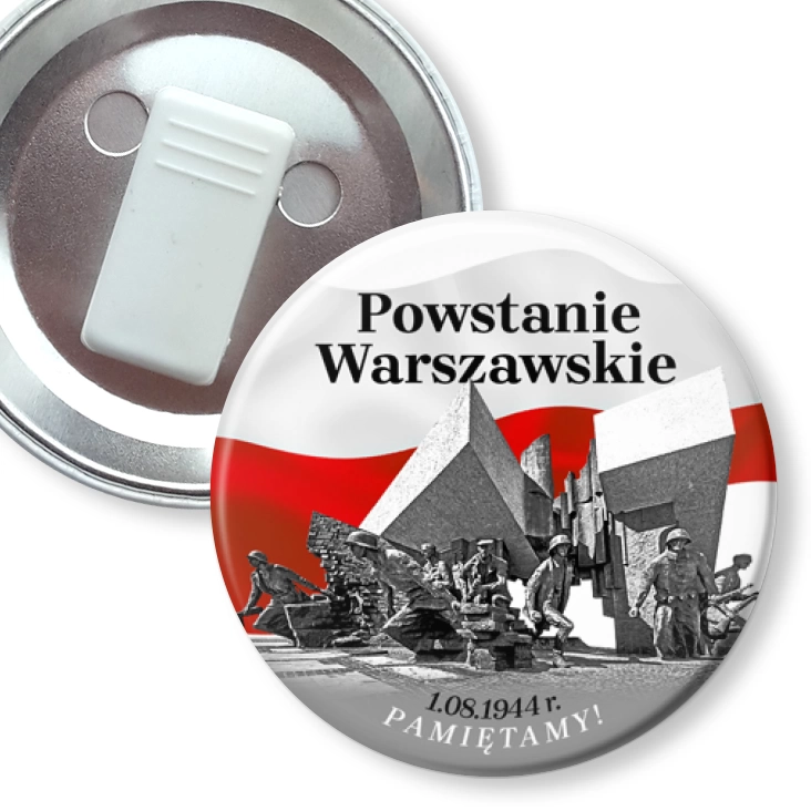 przypinka z żabką Powstanie Warszawskie Pomnik