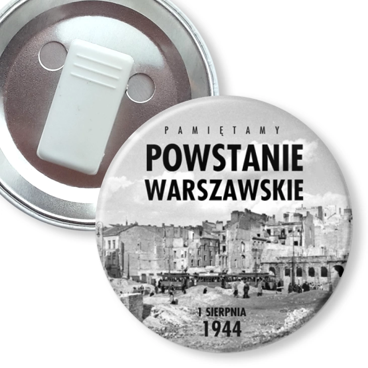 przypinka z żabką Powstanie Warszawskie stare zdjęcie