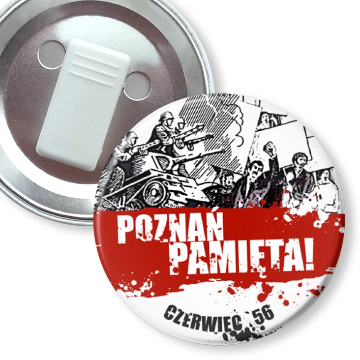 przypinka z żabką Poznań pamięta Czerwiec 56