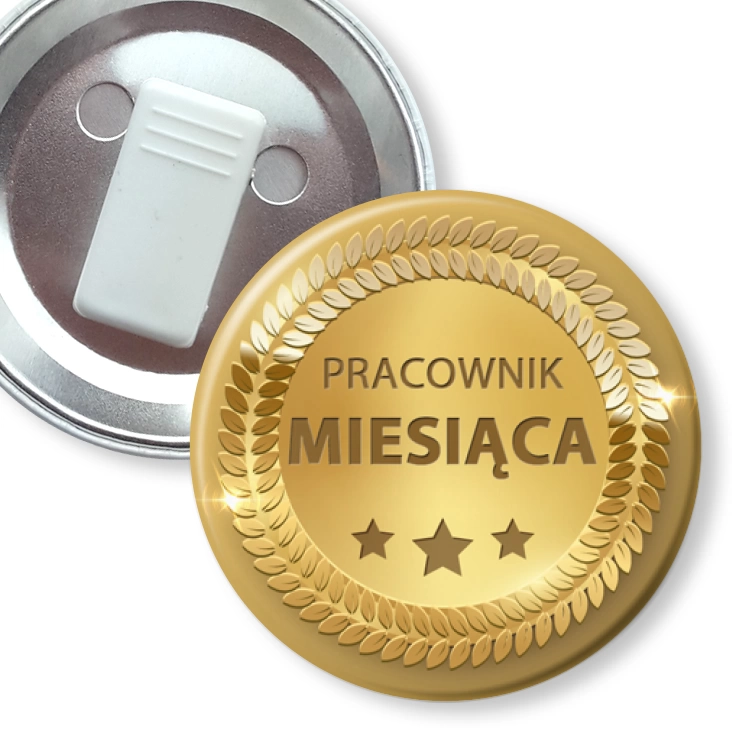 przypinka z żabką Pracownik miesiąca złoty medal