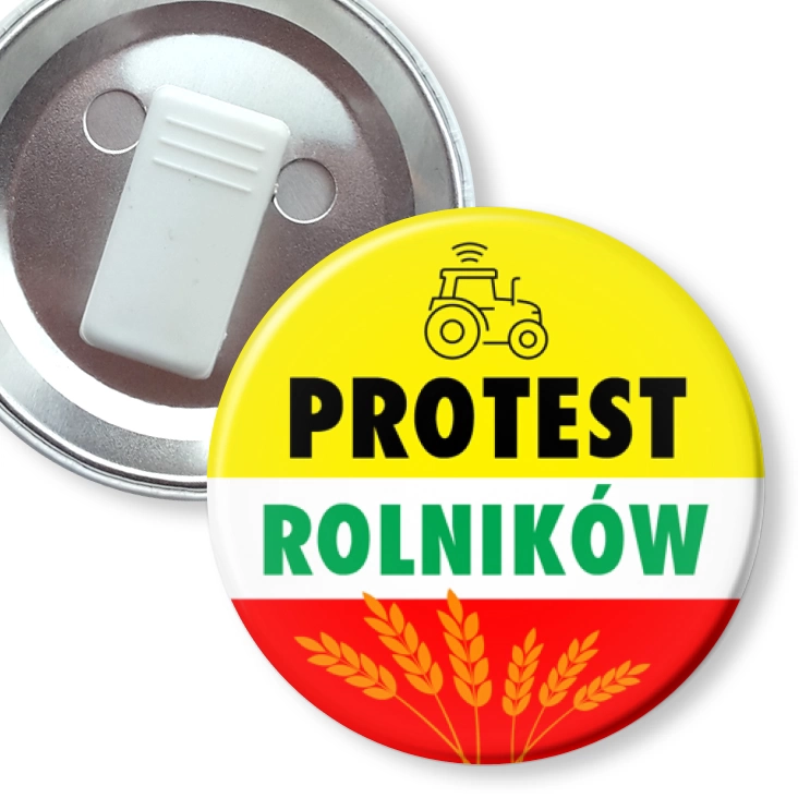 przypinka z żabką Protest rolników