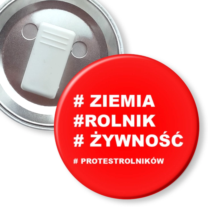 przypinka z żabką Protest rolników ziemia rolnik żywność