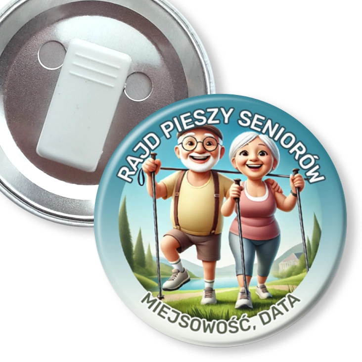 przypinka z żabką Rajd pieszy seniorów