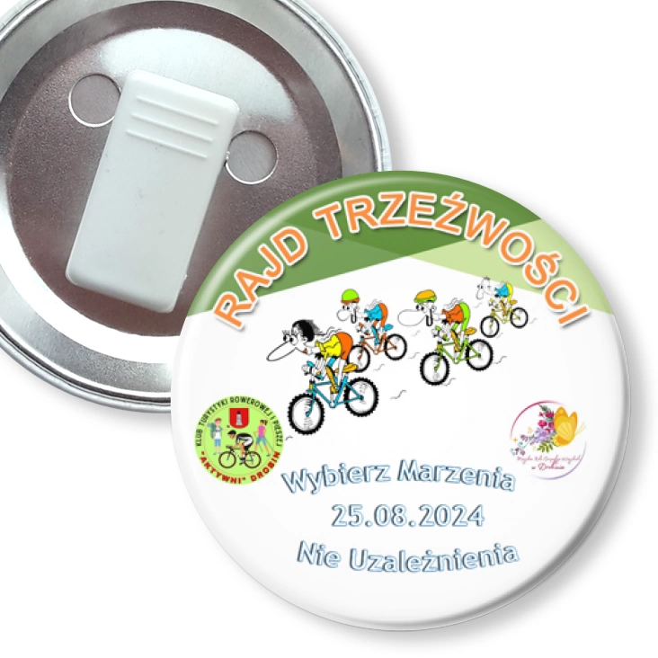 przypinka z żabką Rajd Trzeźwości Wybierz marzenia