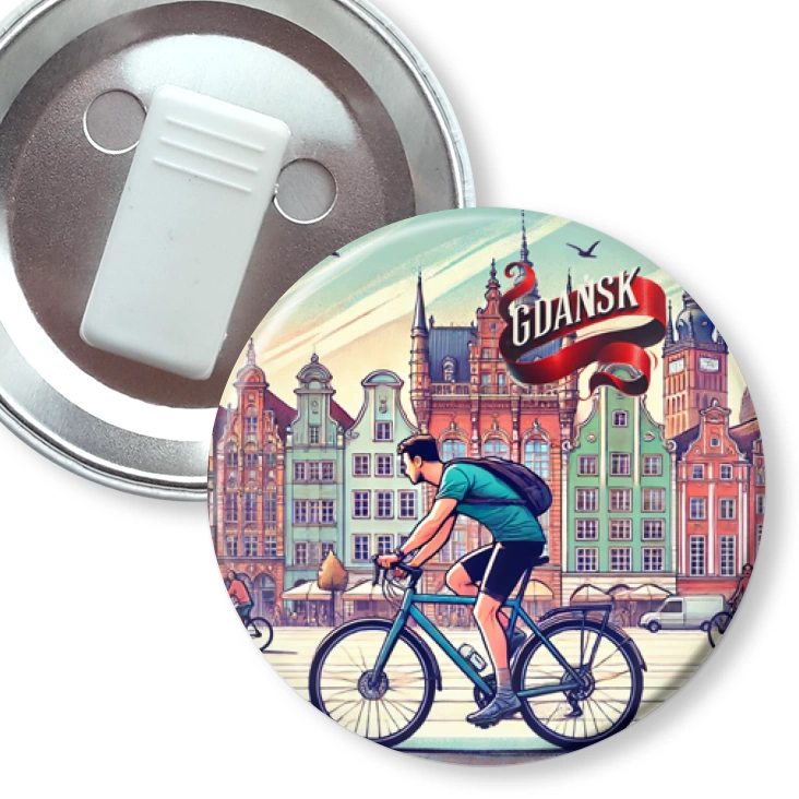 przypinka z żabką Rowerzysta Gdańsk