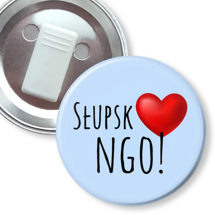 przypinka z żabką Słupsk love NGO