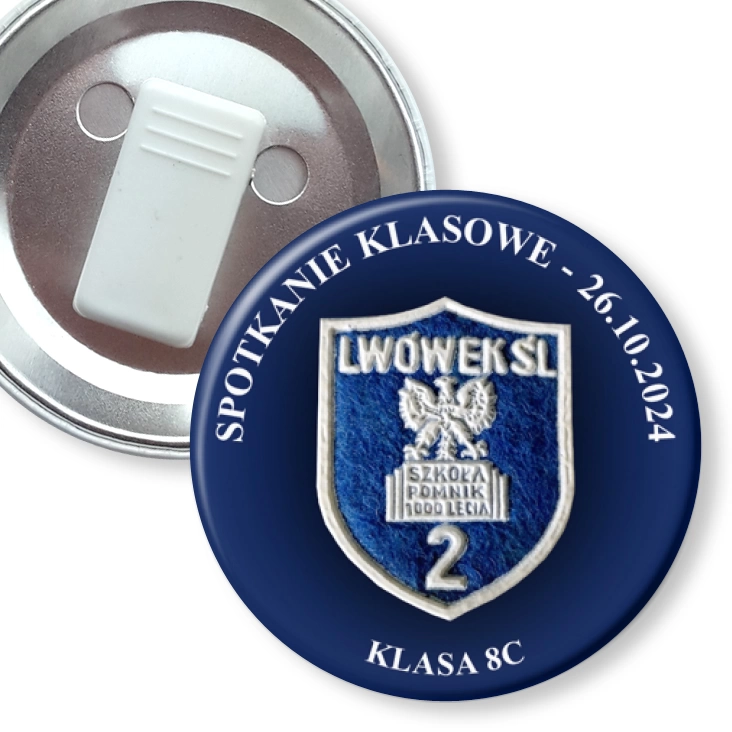 przypinka z żabką Spotkanie klasowe 8c Lwówek Śląski