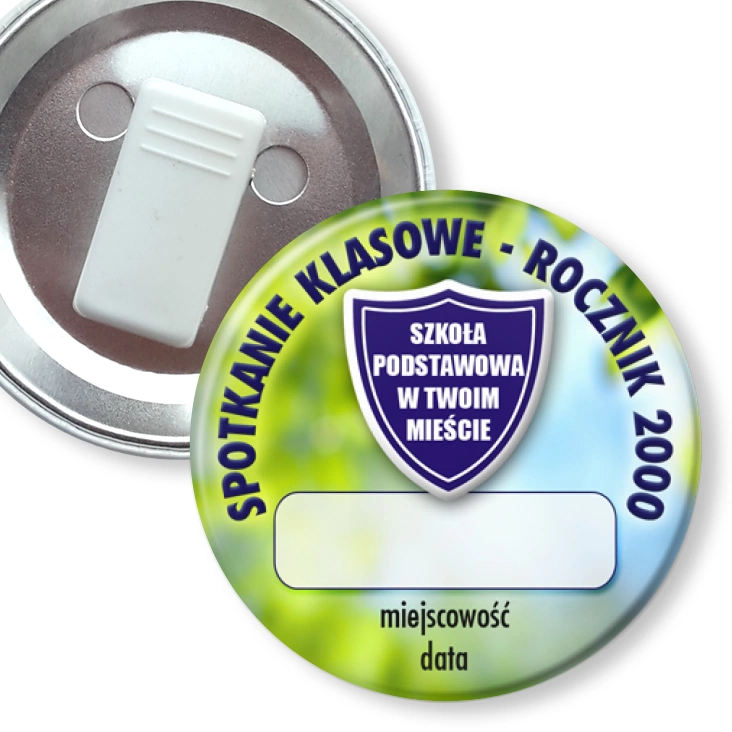przypinka z żabką Spotkanie klasowe rocznik