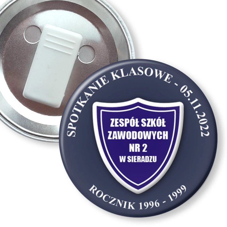 przypinka z żabką Spotkanie Klasowe SZS nr 2 w Sieradzu