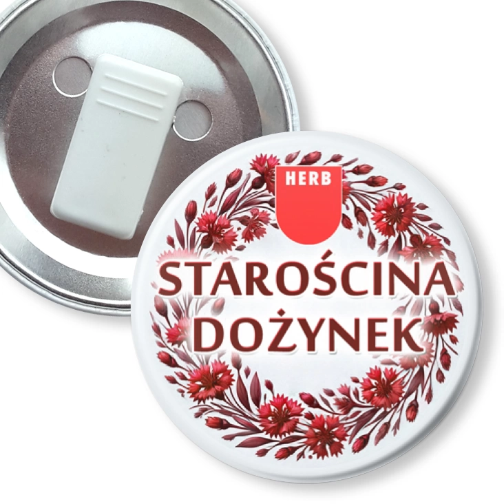 przypinka z żabką Starościna Dożynek