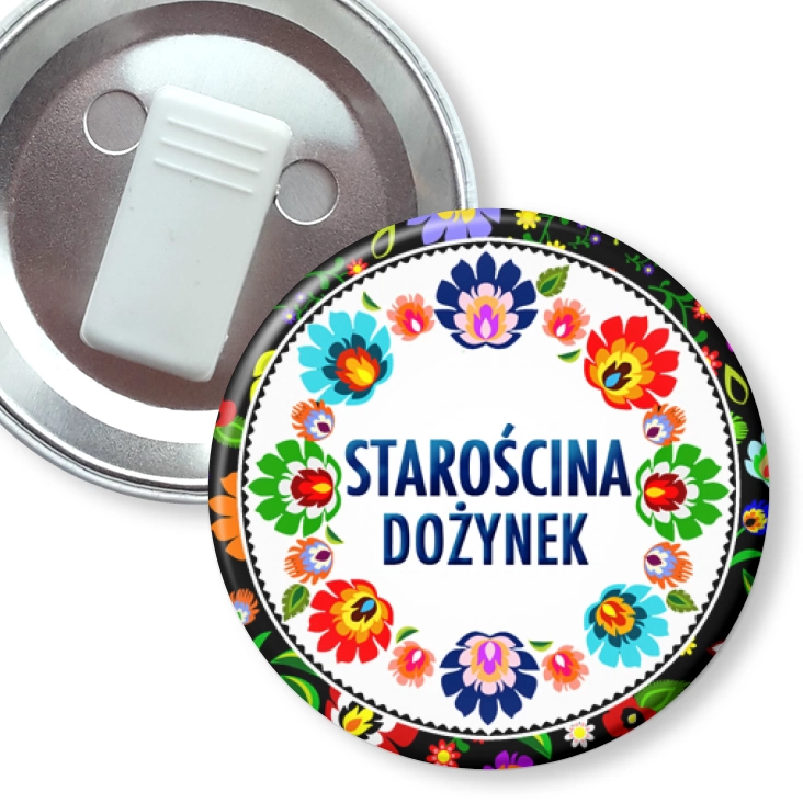 przypinka z żabką Starościna dożynek folklor