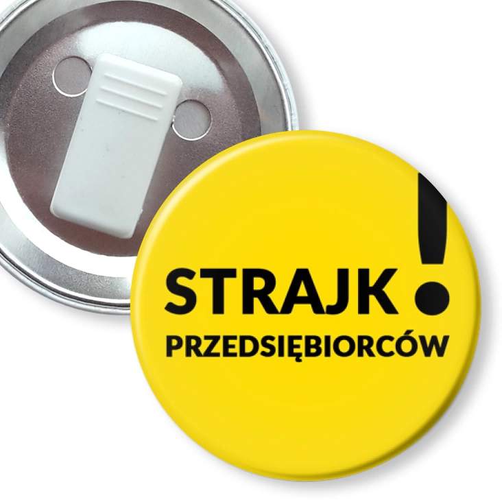 przypinka z żabką Strajk przedsiębiorców