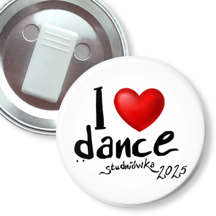 przypinka z żabką Studniówka I love dance