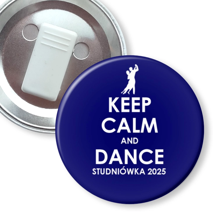 przypinka z żabką Studniówka keep calm and dance