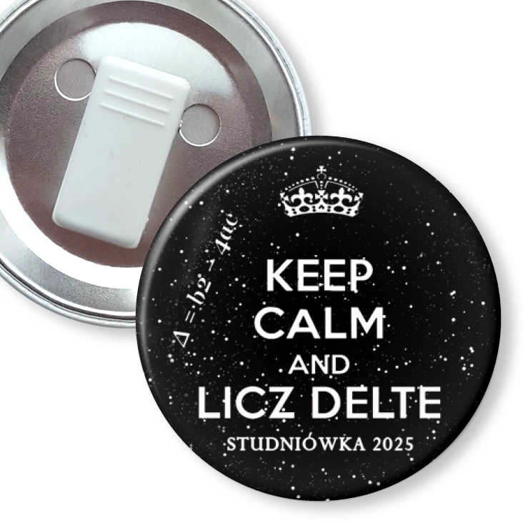 przypinka z żabką Studniówka keep calm and licz delte