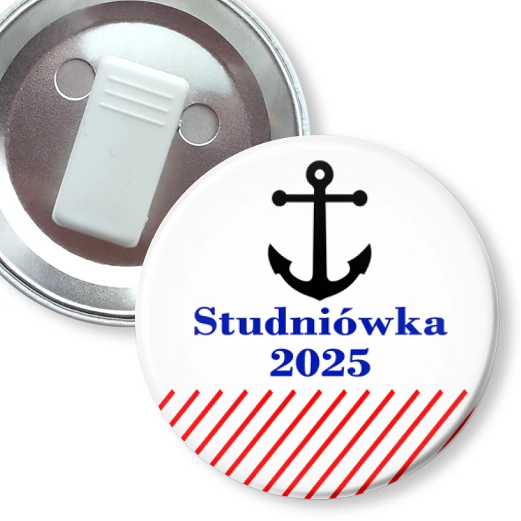 przypinka z żabką Studniówka z kotwicą