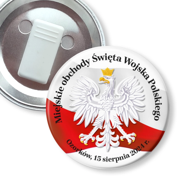 przypinka z żabką Święto Wojska Polskiego Ozorków