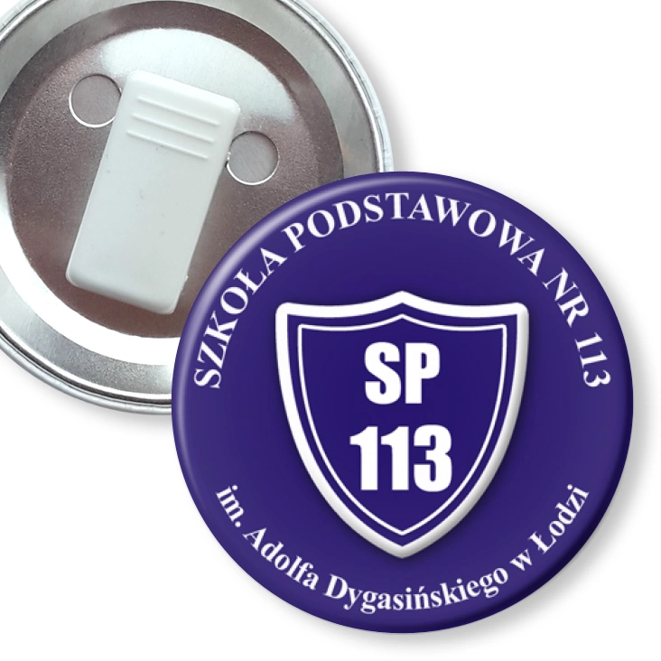 przypinka z żabką Szkoła Podstawowa nr 113 w Łodzi