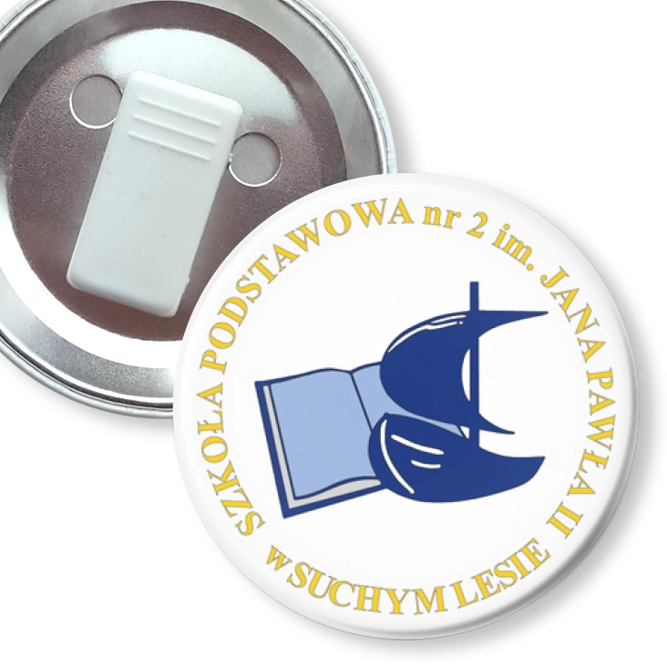 przypinka z żabką Szkoła Podstawowa nr 2 w Suchym Lesie