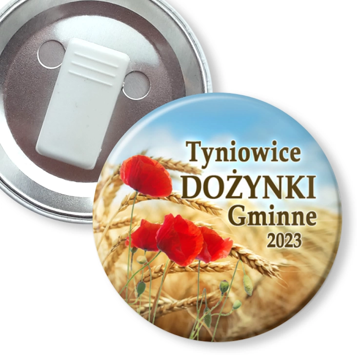 przypinka z żabką Tyniowice Dożynki Gminne 2023