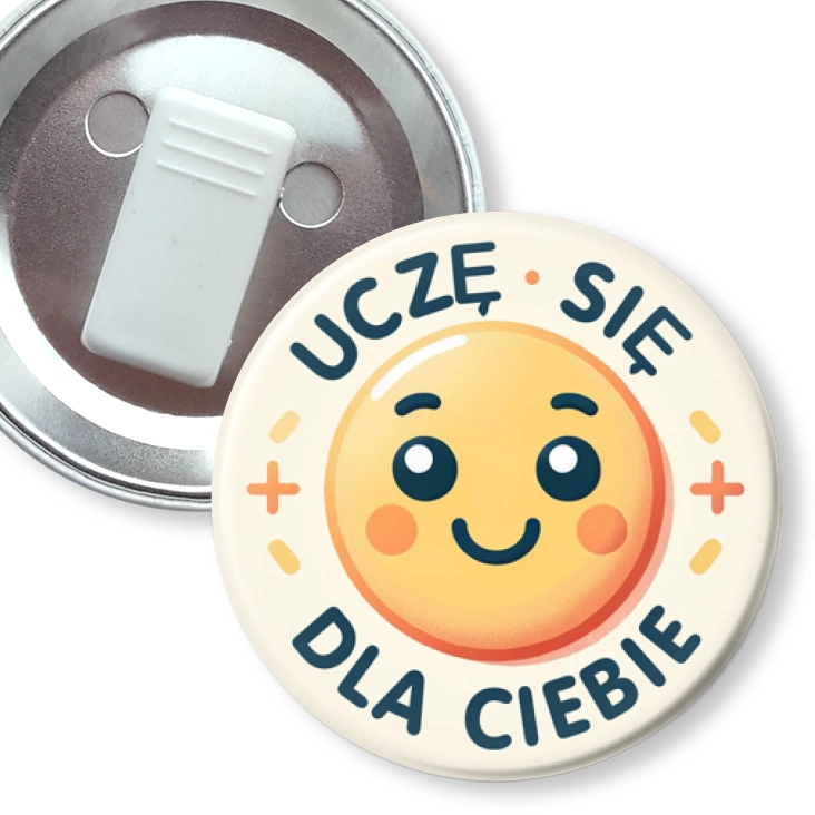 przypinka z żabką Uczę się dla Ciebie