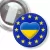 Przypinka z żabką Ukraina w gwiazdkach Unii Europejskiej