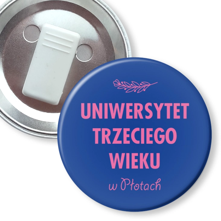 przypinka z żabką Uniwersytet Trzeciego Wieku w Płotach