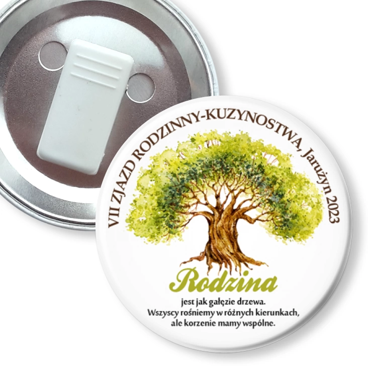 przypinka z żabką VII Zjazd Rodzinny Jarużyn 2023
