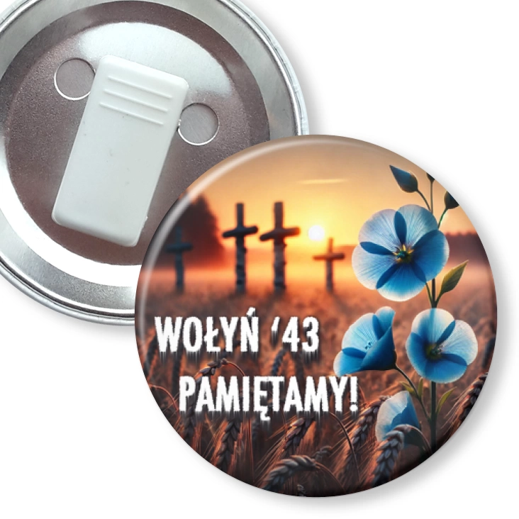przypinka z żabką Wołyń 43 pamiętamy