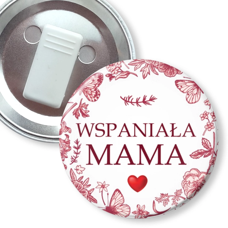 przypinka z żabką Wspaniała Mama Dzień Matki