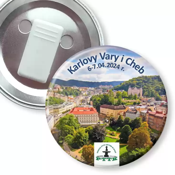 przypinka z żabką Wycieczka krajoznawcza Karlovy Vary i Cheb