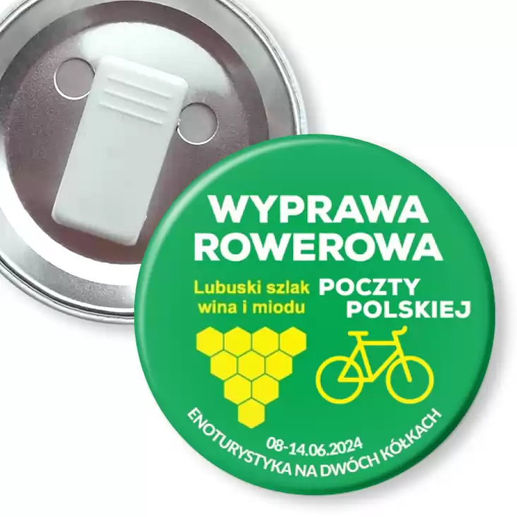 przypinka z żabką Wyprawa rowerowa Poczty Polskiej 2024
