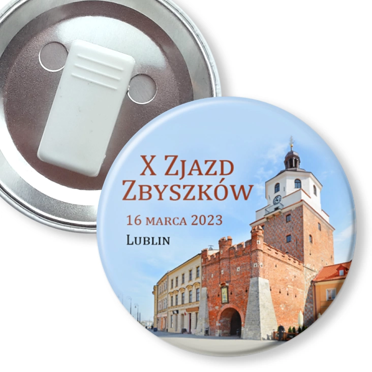 przypinka z żabką X Zjazd Zbyszków 2023