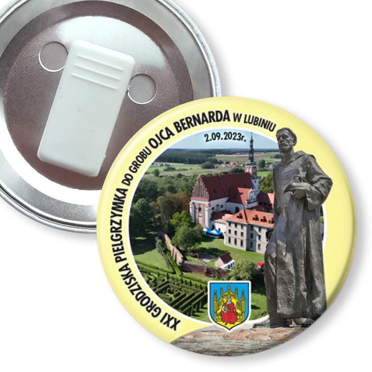 przypinka z żabką XXI Pielgrzymka do Grobu Ojca Bernarda