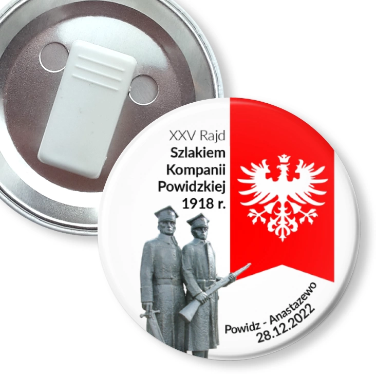 przypinka z żabką XXV Rajd Szlakiem Kompanii Powidzkiej