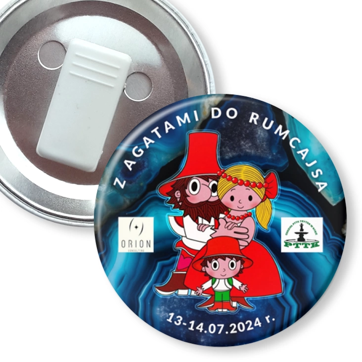 przypinka z żabką Z Agatami do Rumcajsa