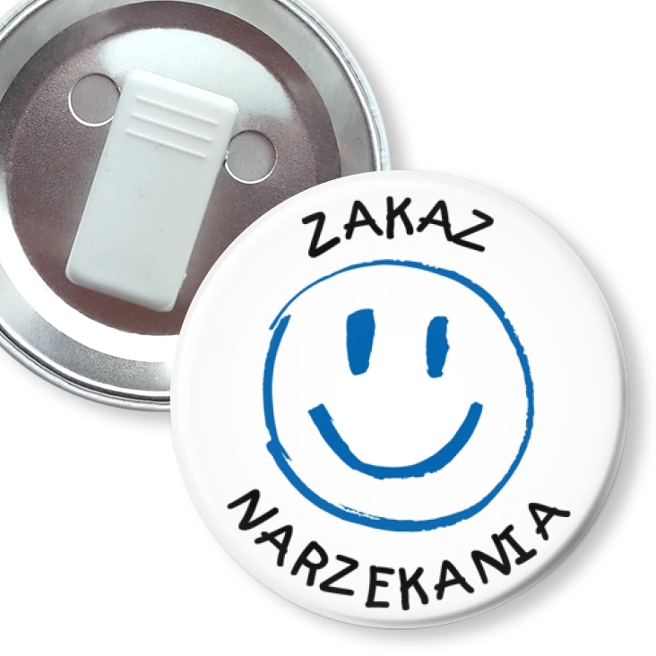 przypinka z żabką Zakaz narzekania uśmiechnięta buźka