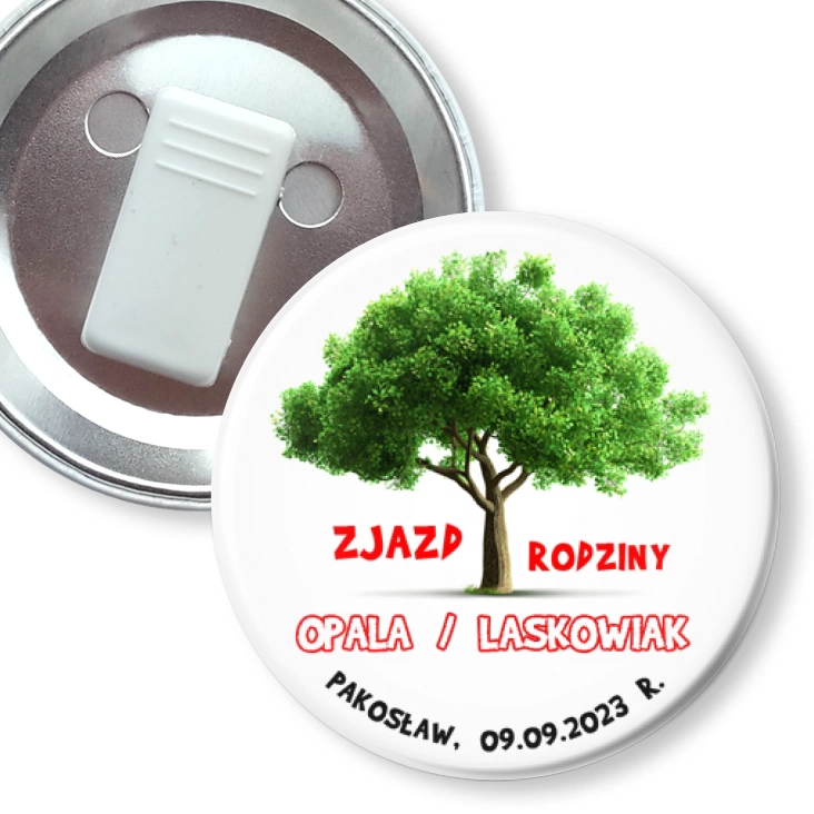 przypinka z żabką Zjazd Rodzinny Opala Laskowiak