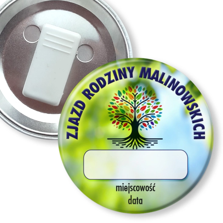 przypinka z żabką Zjazd rodziny identyfikator
