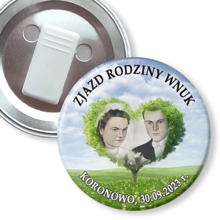 przypinka z żabką Zjazd Rodziny Wnuk