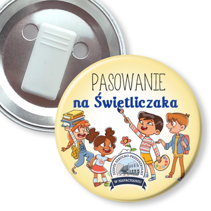 przypinka z żabką ZSP Napachanie Pasowanie na Świetliczaka