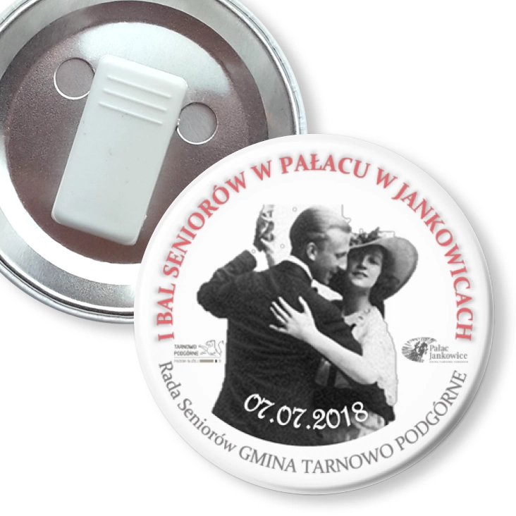 przypinka z żabką I Bal Seniorów w Pałacu w Jankowicach
