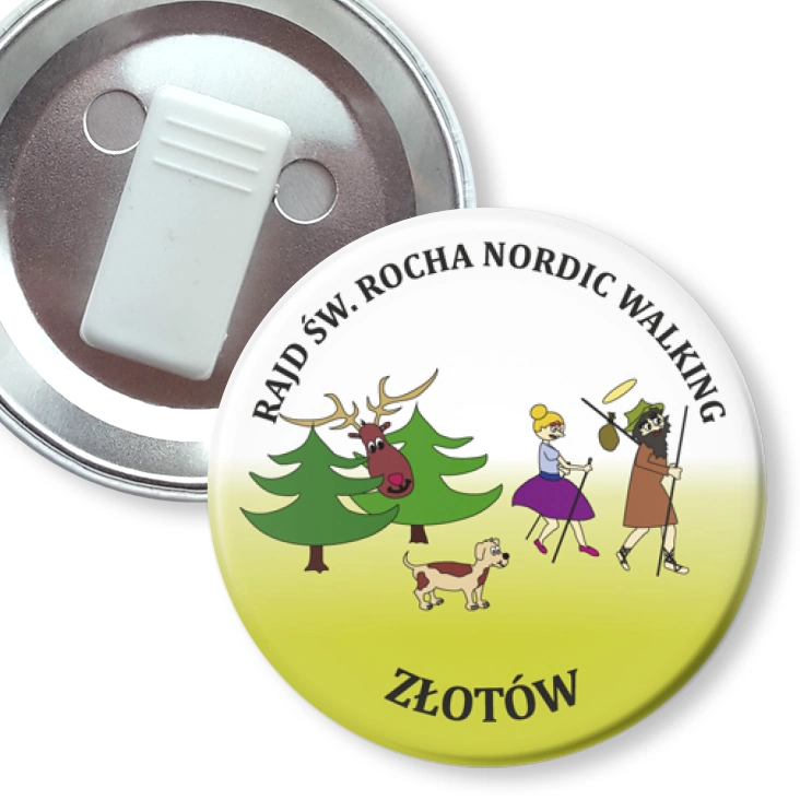 przypinka z żabką Rajd św. Rocha Nordic Walking