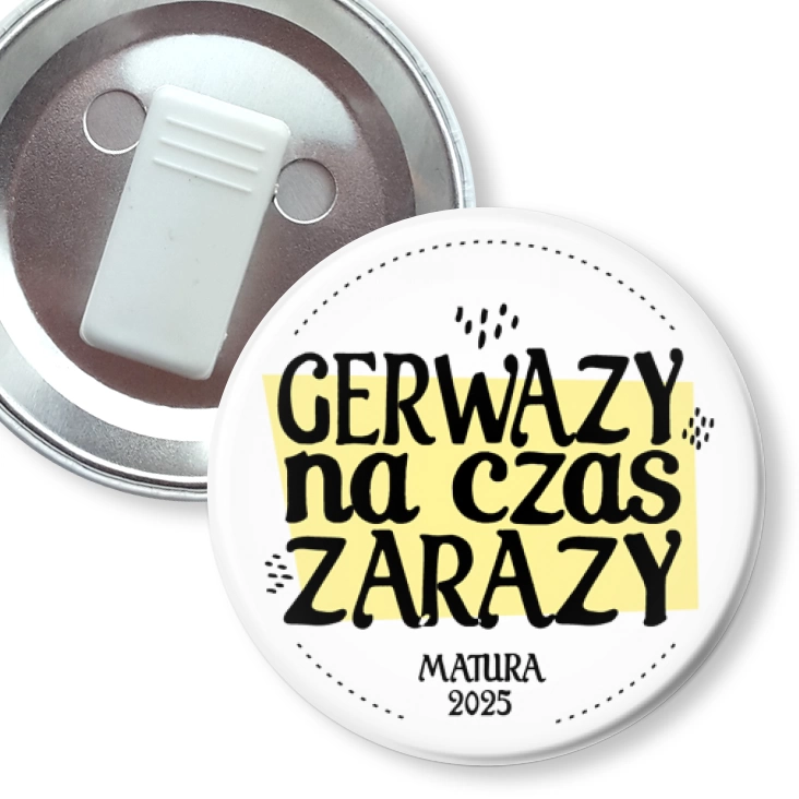 przypinka z żabką Gerwazy na czas zarazy