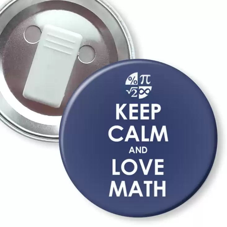przypinka z żabką Matura Keep Calm and Love Math