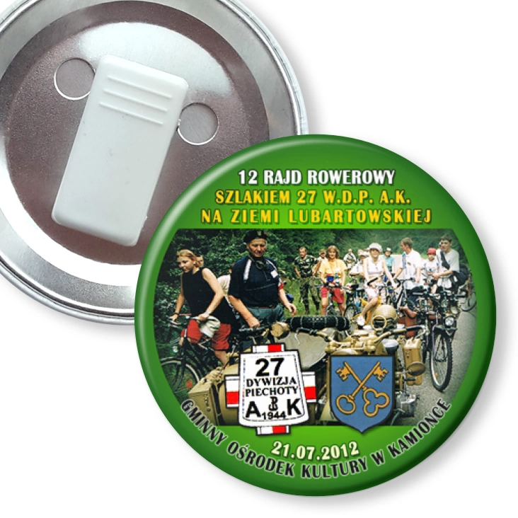 przypinka z żabką 12 rajd rowerowy - Kamionka 2012