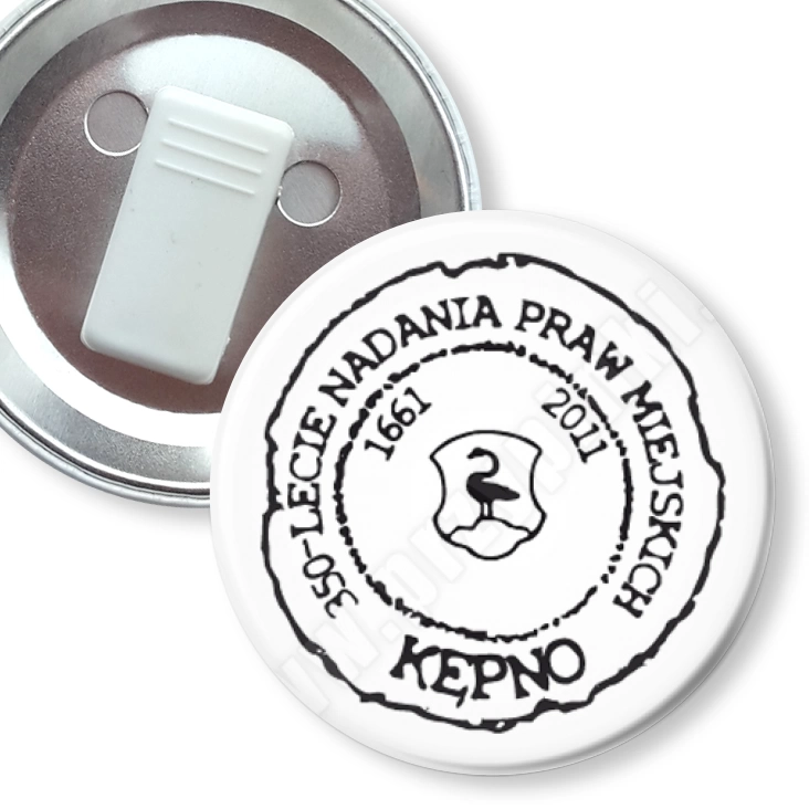 przypinka z żabką 350-lecie Nadania Praw Miejskich - Kępno 2011