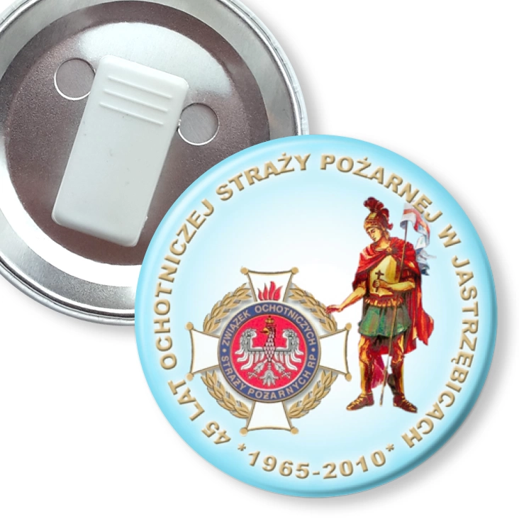 przypinka z żabką 45 lat OSP w Jastrzębicach