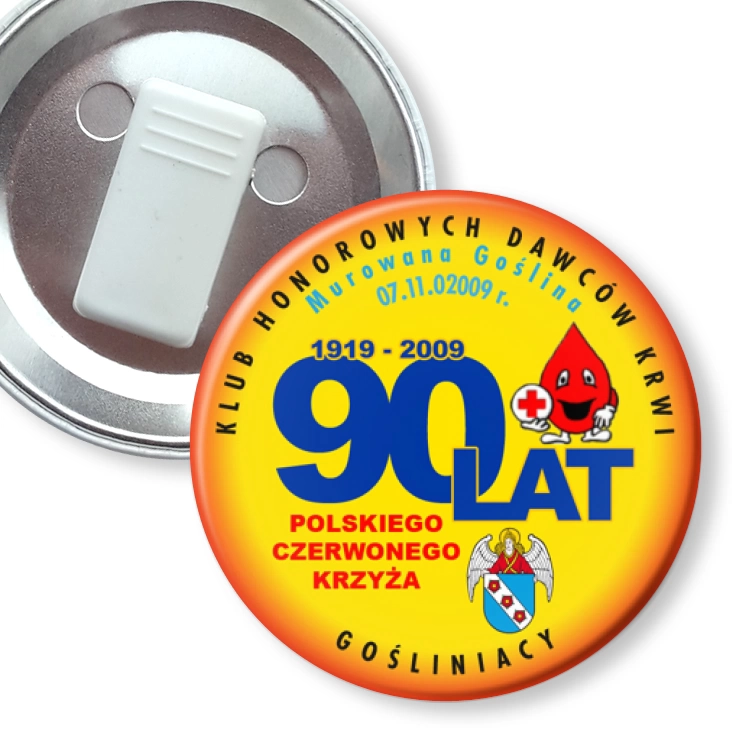 przypinka z żabką 90 lat PCK
