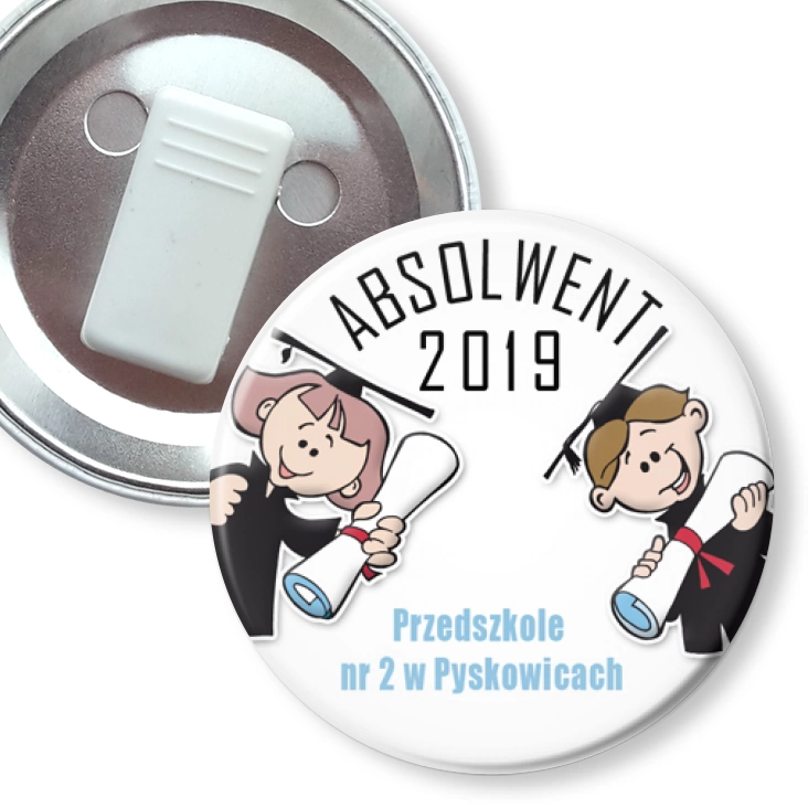 przypinka z żabką Absolwent 2019